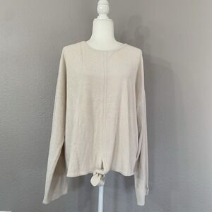 NWT Barefoot Dreams Size 2X CozyChic Ultra Lite Slouchy Pullover Tie Front